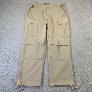 Empyre Cargo Pants Mens 30x28 Button Fly Tan Skater Y2K Relaxed Fit Straight‎